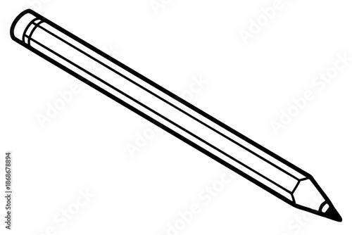 Hand Drawn Classic Pencil Icon – Education Sketch Line Art Vector