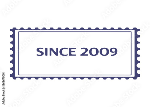since 2009 postage stamp vector icon on a white background
Vector postage stamp on a white background
