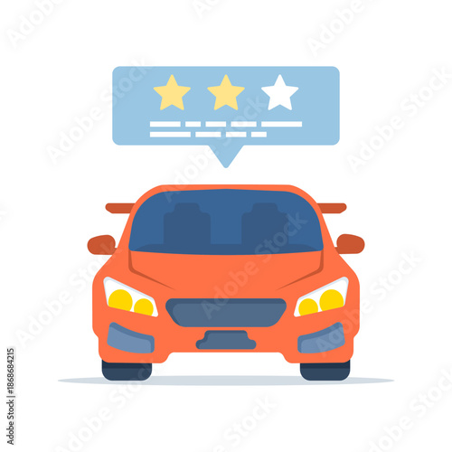 Auto rating and vehicle inspection icon in modern vector style. Illustration for automobile performance review, maintenance evaluation, technical report, and insurance scoring system.
