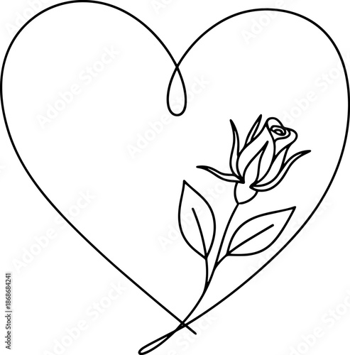 Clean Modern Heart Line Art Illustration