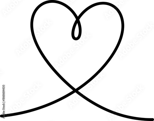 Abstract Heart Line Art Romantic Design