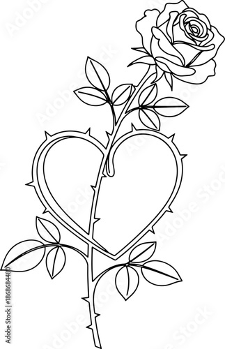 Modern Heart Line Drawing Love Concept