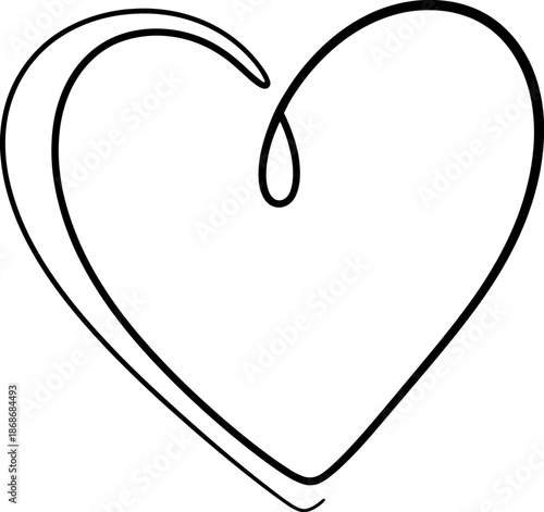 Elegant Heart Line Art Illustration for Valentine