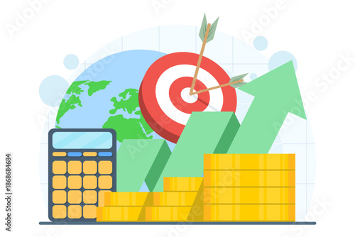 Gross domestic product concept illustration representing economic growth, national income, and country financial performance. GDP visualization for economy, finance, and business analysis.