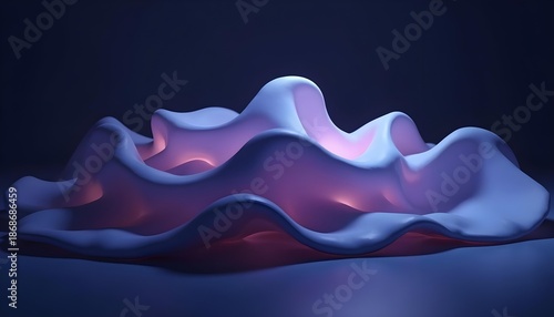 Abstract Smooth 3D Waves with Soft Neon Light