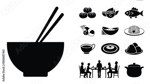  Lunar New Year Food Silhouette Objects