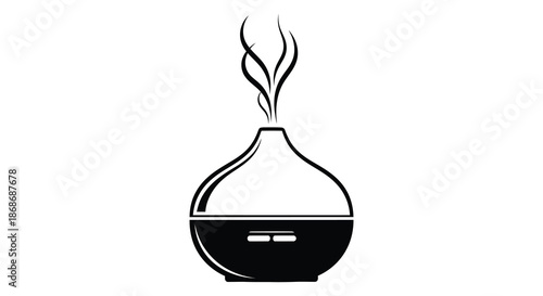 A striking black and white image of a diffuser with graceful curves presented as a silhouette