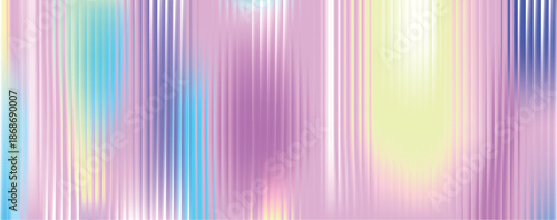 Ripple Neon glass gradient , elongated vertical lines in soft pastel haze, vivid blue core. Minimal luminous surface, delicate reflective detail, vector illustration.
