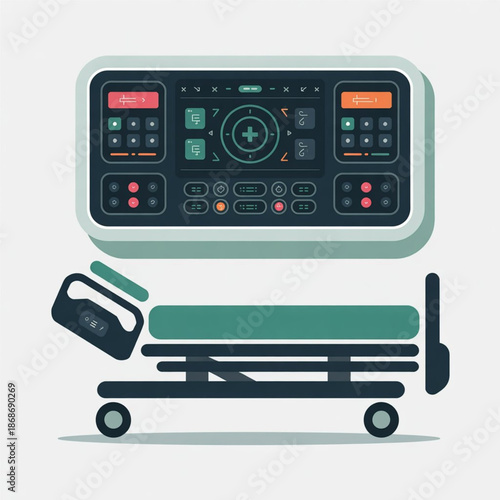 Hospital Smart Bed Control Panel Vector