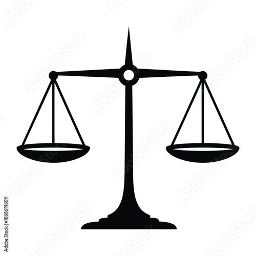 Vector illustration of balanced scales of justice
