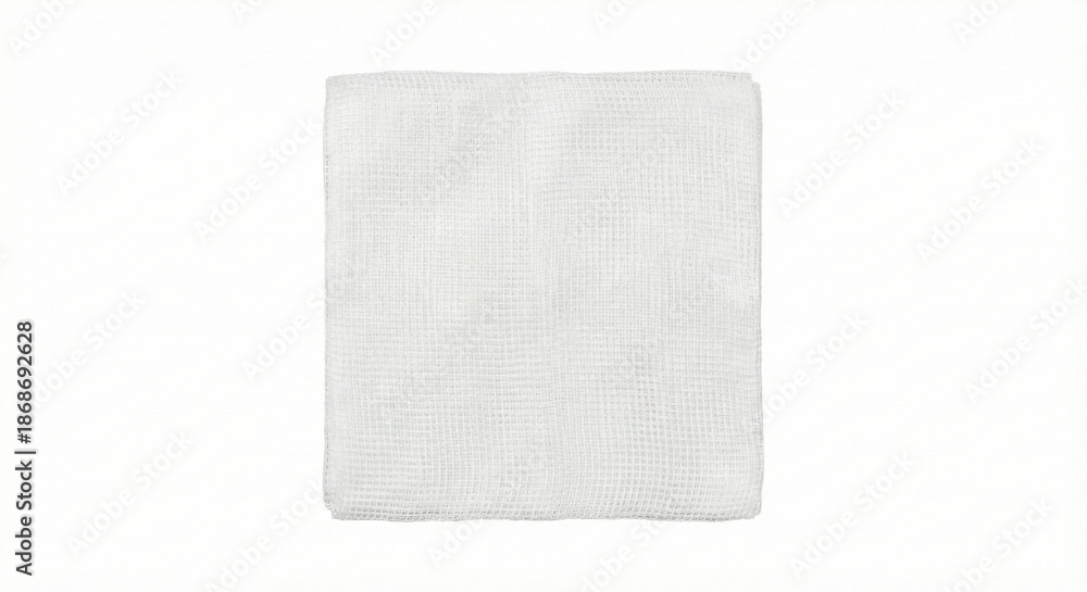 Fototapeta premium Gauze Pads Isolated on Pure White Background for Medical Healthcare Concept 