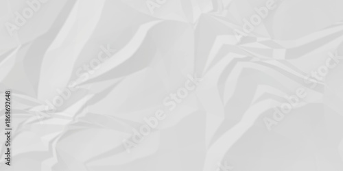 Crumple crushed white paper obsolete rumple craft design. wrinkle ripped creased crumple aged closeup recycled document grunge paper background.