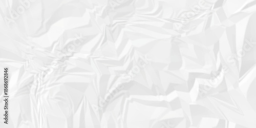 Crumple crushed white paper obsolete rumple craft design. wrinkle ripped creased crumple aged closeup recycled document grunge paper background.