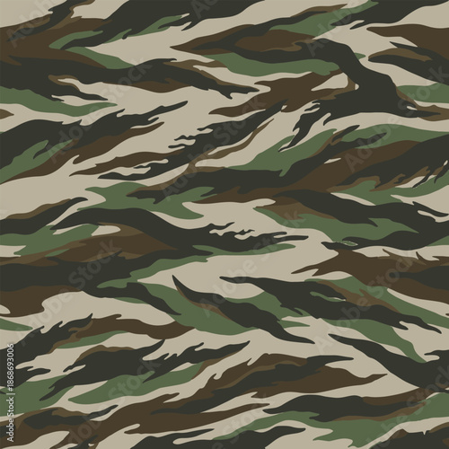 Seamless camouflage army texture, vector modern trendy pattern for print on clothes, paper, fabric. forest background