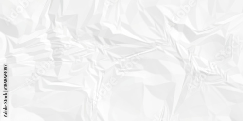 Crumple crushed white paper obsolete rumple craft design. wrinkle ripped creased crumple aged closeup recycled document grunge paper background.