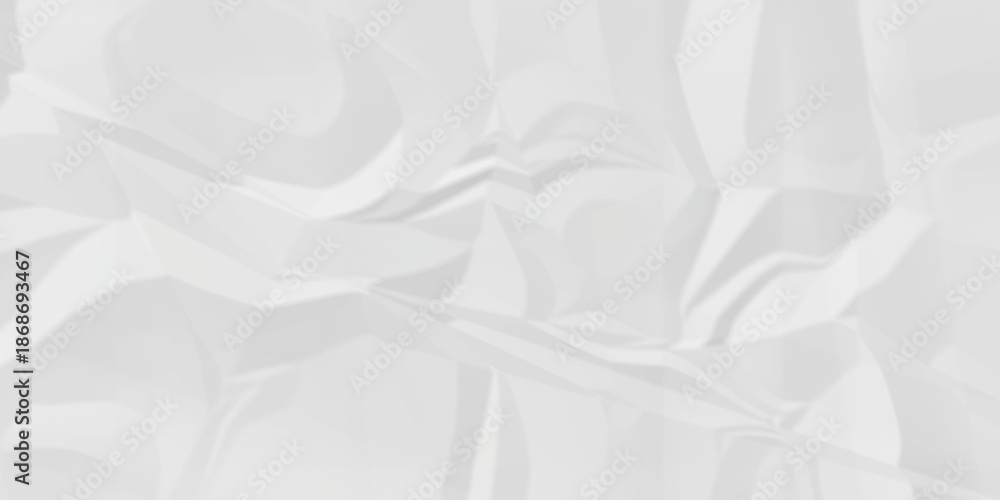 Obraz premium Crumple crushed white paper obsolete rumple craft design. wrinkle ripped creased crumple aged closeup recycled document grunge paper background.