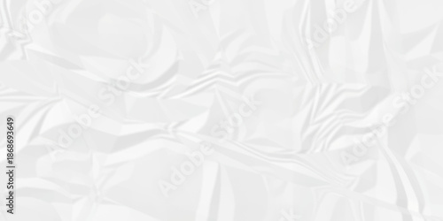 Crumple crushed white paper obsolete rumple craft design. wrinkle ripped creased crumple aged closeup recycled document grunge paper background.