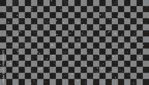Transparent checkerboard background with scattered white specks and distressed texture