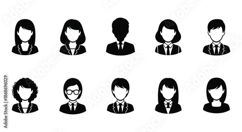Diverse group of professional headshots displayed in a minimalist style presented as a silhouette