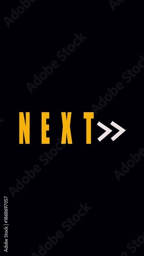 Gold arrow transition animation vertical video next motion graphics minimalist seamless loop. Animated gold arrows next transition vertical video corporate presentation opener motion graphics.