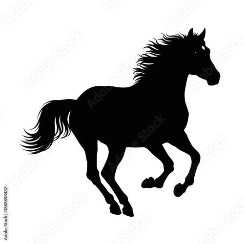 Galloping Horse Silhouette Mustang Running Wild Vector