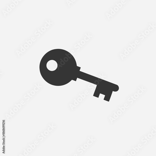Black Key Icon Simple Design.