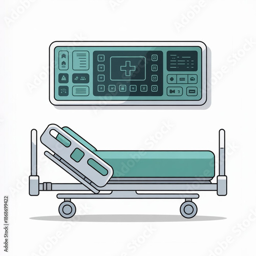 Hospital Smart Bed Control Panel Vector