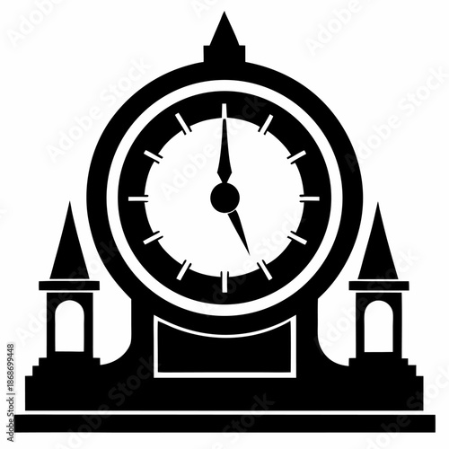 Elegant black mantel clock design timepiece icon vintage style home decor