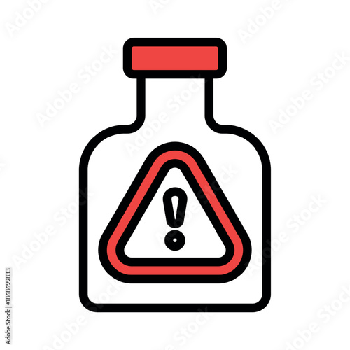 Danger warning poison liquid bottle illustration vector