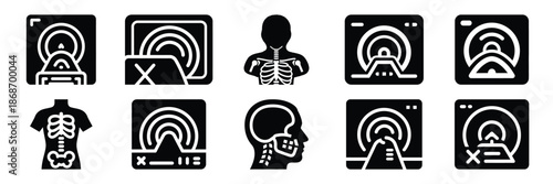 xray scan silhouette icon set,Transport symbol. Vector illustration.