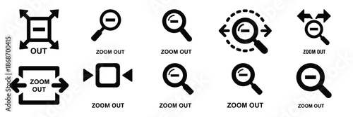 zoom out silhouette icon set,Transport symbol. Vector illustration.