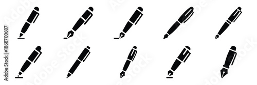 signature pen silhouette icon set,Transport symbol. Vector illustration.