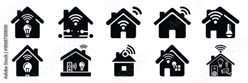 smart home silhouette icon set,Transport symbol. Vector illustration.