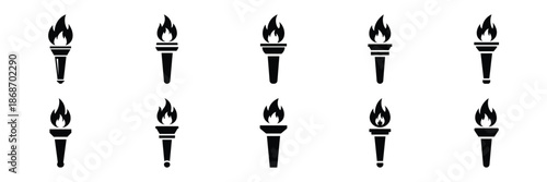 torch fire silhouette icon set,Transport symbol. Vector illustration.