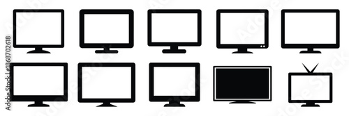 tv screen silhouette icon set,Transport symbol. Vector illustration.