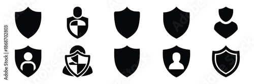 user shield silhouette icon set,Transport symbol. Vector illustration.