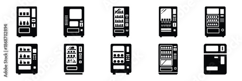 vending machine silhouette icon set,Transport symbol. Vector illustration.