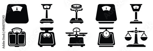 weight scale silhouette icon set,Transport symbol. Vector illustration.