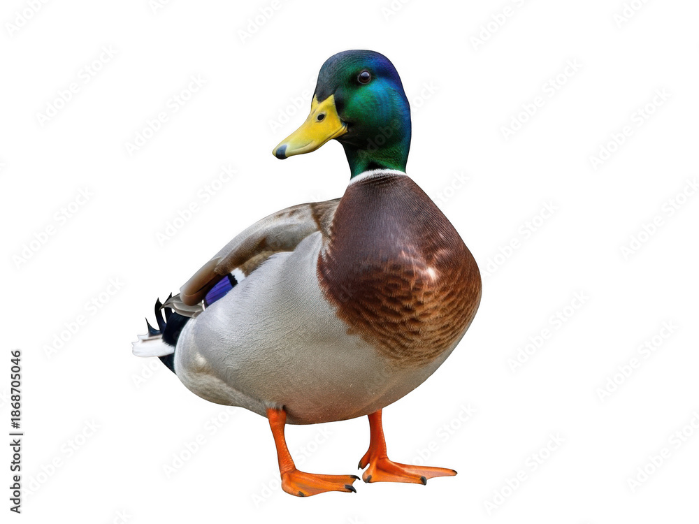 Obraz premium A single mallard duck standing gracefully