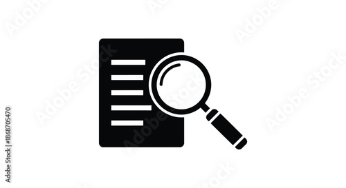 A dark silhouette of a document being examined with a magnifying glass a focus on detail silhouette