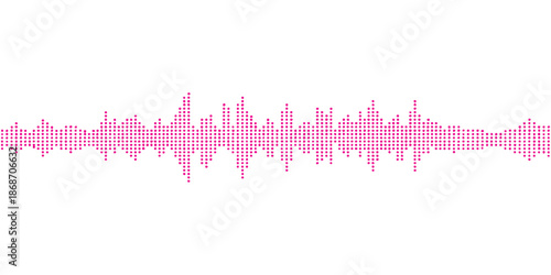 Digital audio heart beat wave vector illustration featuring a blue frequency spectrum waveform and electronic music equalizer graph for modern technology and business design
