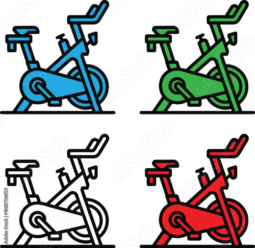 Exercise bike bundle icon