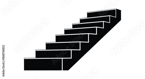 A striking visual representation of ascending steps a minimalist design and a bold black silhouette