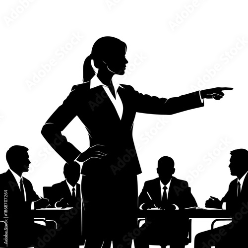 Businesswoman Leading Meeting with Confidence.