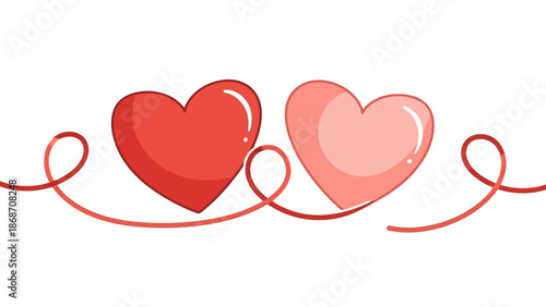 Two Hearts Connected by Ribbon 1.