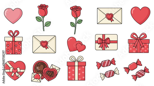 Valentines Day Gift Box Rose Heart Collection.