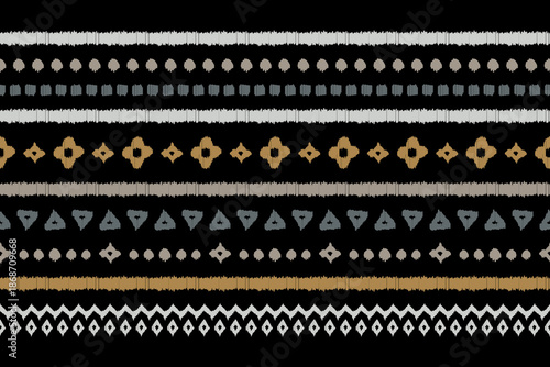 Ethnic abstract ikat art. Aztec ornament print. geometric ethnic pattern seamless  color oriental.  Design for background ,curtain, carpet, wallpaper, clothing, wrapping, Batik, vector illustration.