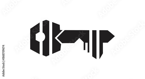 abstract depiction of a dog s head and neck represented in a bold graphic style silhouette