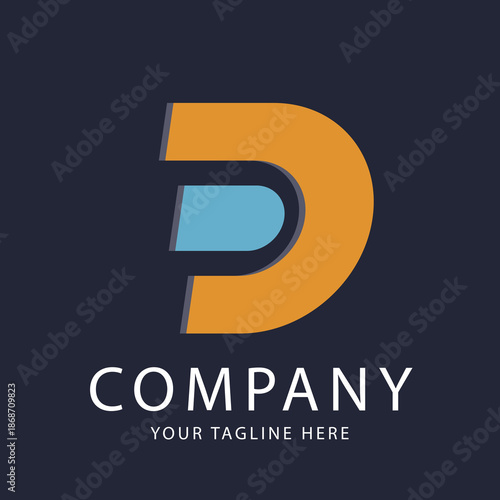 D logo, in the shape of the letter D, with abstract and elegant colors.