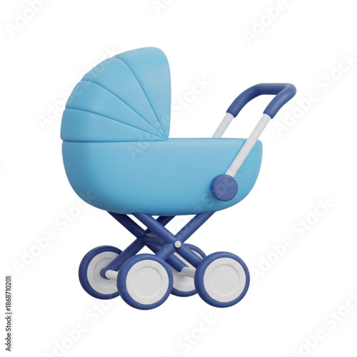 Baby stroller isolated on white background